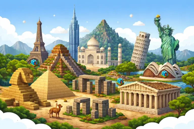 🌍 Minecraft 世界建筑大探险：从古代奇迹到现代地标