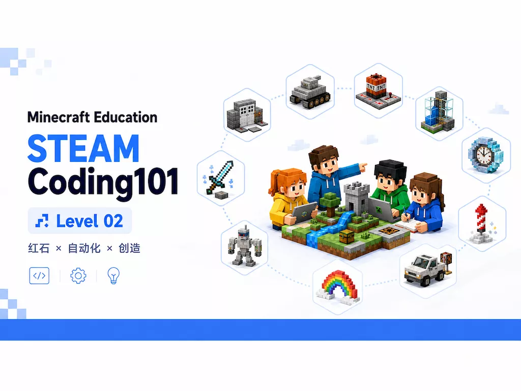 Minecraft Education STEAM Coding101 Level02 全英文 PBL 编程 课程