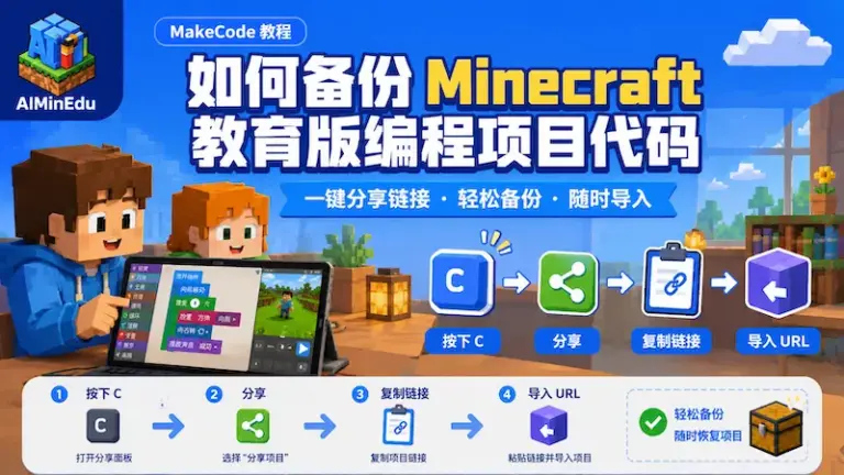 如何备份《我的世界教育版》编程项目代码